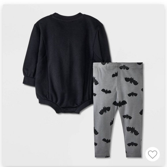 Romper & Leggings Set Bat Face - Cat & Jack NEWBORN - Picture 2 of 5